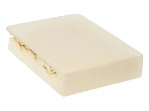 Prześcieradło Frotte z gumką krem jasny 140x200 007