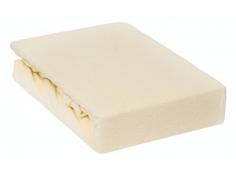 Prześcieradło Frotte z gumką krem jasny  160x200     007