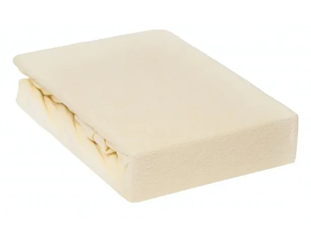 Prześcieradło Frotte z gumką krem jasny 220x200 007