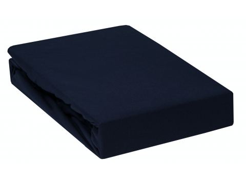 Prześcieradło Jersey z gumką granatowe  140x200     009 granat