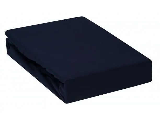 Prześcieradło Jersey z gumką granatowe 160x200 009 granat