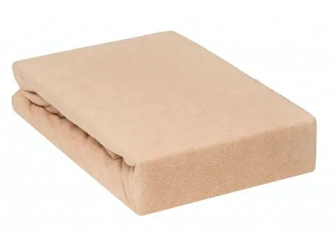 Prześcieradło Frotte z gumką beż jasny 140x200 015