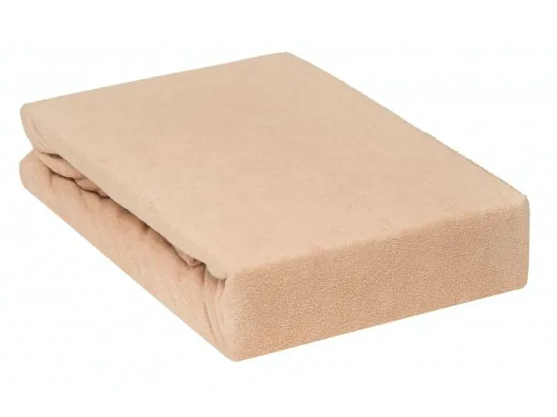 Prześcieradło Frotte z gumką beż jasny 220x200 015