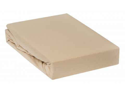Prześcieradło Jersey z gumką beż jasny 140x200    015