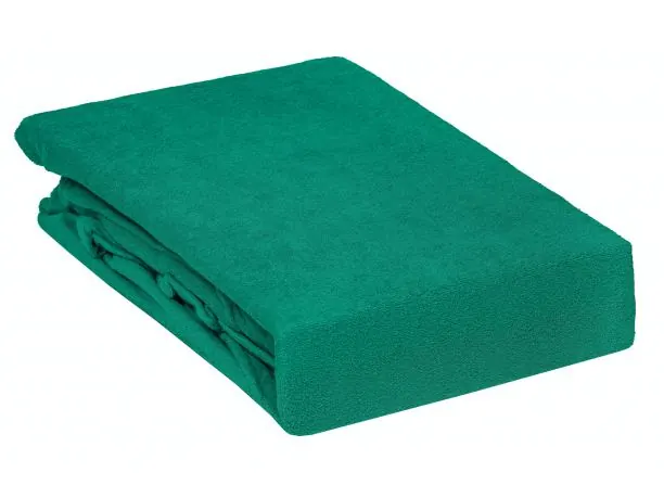 Prześcieradło Frotte z gumką zielone butelkowe 90x200 011