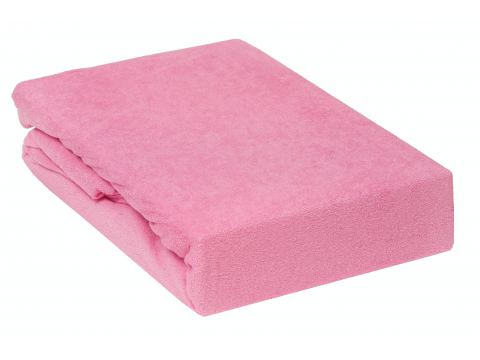 Prześcieradło Frotte z gumką ciemnoróżowe 160x200     013