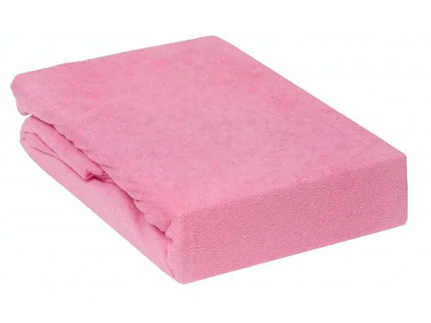 Prześcieradło Frotte z gumką ciemnoróżowe 180x200 013