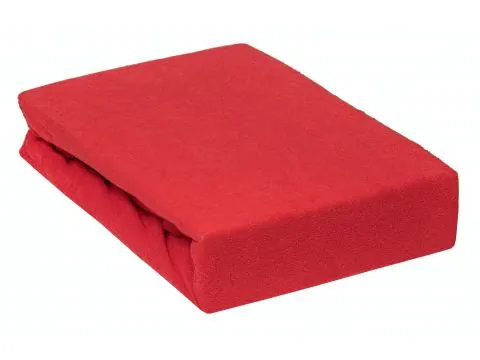 Prześcieradło Frotte z gumką czerwone 140x200 016