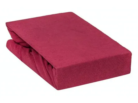 Prześcieradło Frotte z gumką bordo 90x200 018
