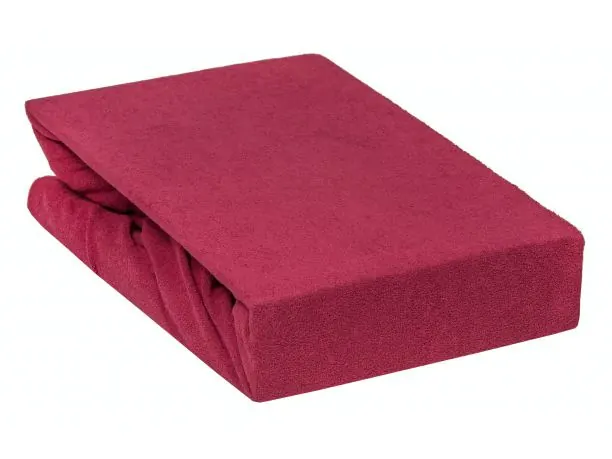 Prześcieradło Frotte z gumką bordo 90x200 018