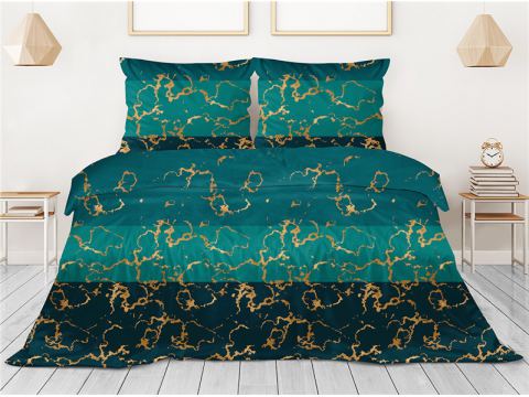 Pościel z satyny bawełnianej 140x200 + 70x80 Andromeda Greno Gold Line