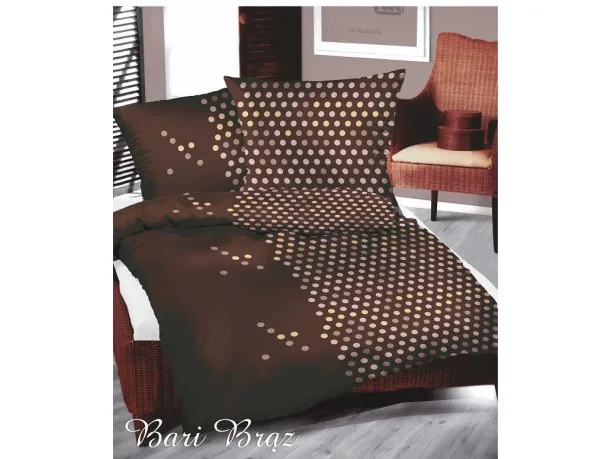 Komplet pościeli z jerseyu 160x200 greno Bari Brąz