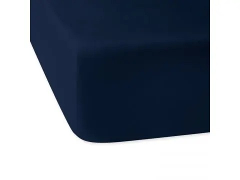 Prześcieradło satynowe 180x200 z gumką ciemny granat 026