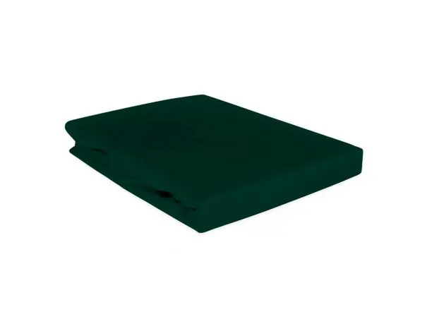 Prześcieradło satynowe 160x200 z gumką zieleń butelkowa 036