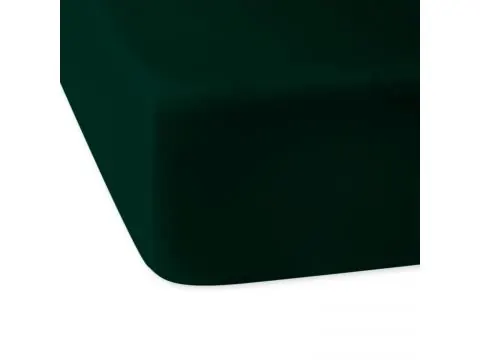 Prześcieradło satynowe 160x200 z gumką zieleń butelkowa 036