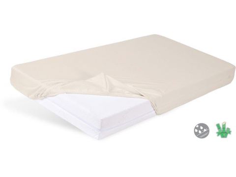 Prześcieradło bambusowe 120x200  z gumką jasny krem Bamboo