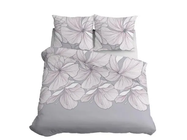 Pościel z satyny bawełnianej 220x200 +2/70x80/ kwiat wz 4244 b