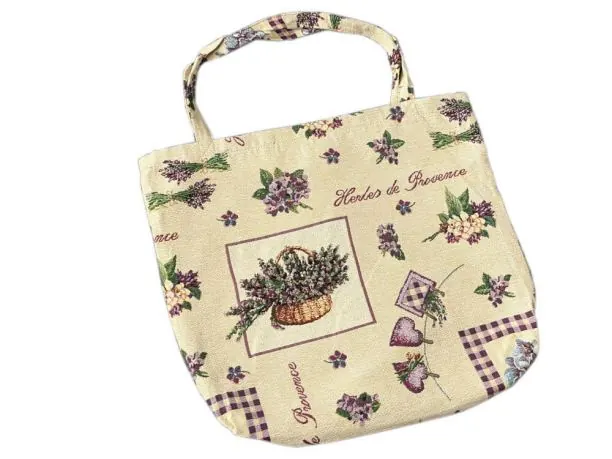 Torba gobelinowa- duża 42x40 lawenda koszyczek na zakupy