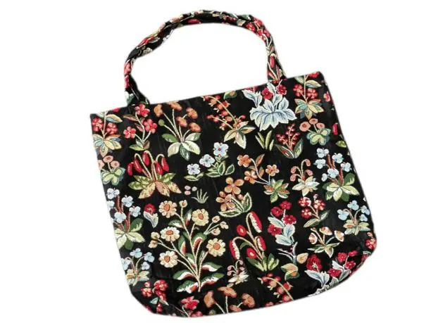 Torba gobelinowa- duża 42x40 kwiatki na zakupy