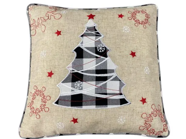 Poszewka dekoracyjna 40x40 choinka w kratke int 0361- 1 szt Boże Narodzenie
