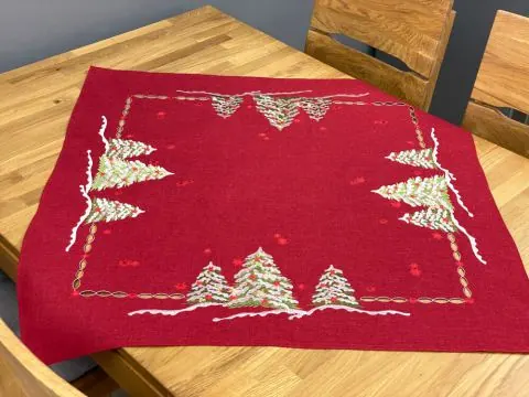 Bieżnik Świąteczny w Choinki 85x85 cm na Boże Narodzenie