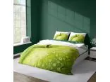 Pościel satynowa 160x200 +2/70x80 z mikrowłókna magic collection 4172 a 3D zielone jabłuszko