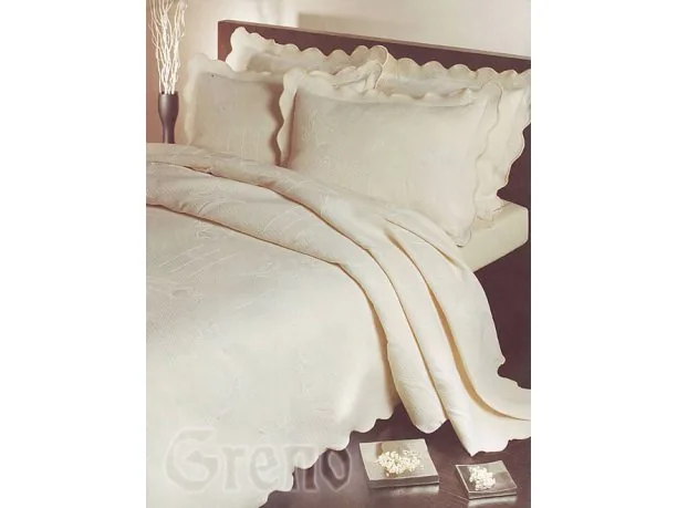 Narzuta Żakardowa - kremowa - 220x260 cm - Carina - krem - Greno