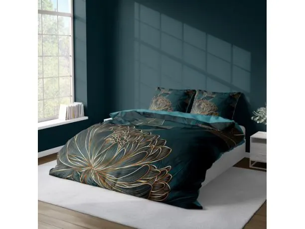 Pościel satynowa 160x200 +2/70x80 z mikrowłókna magic collection 4192 a 3D kwiat