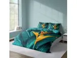 Pościel satynowa 160x200 +2/70x80 z mikrowłókna magic collection 4194 a 3D rajski ptak