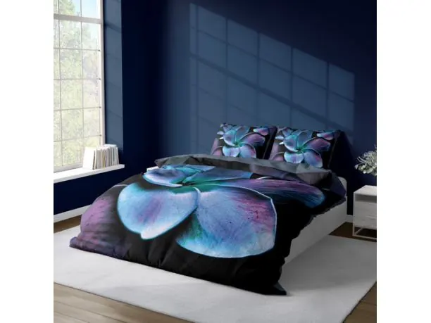 Pościel satynowa 160x200 +2/70x80 z mikrowłókna magic collection 4226 a 3D kwiat storczyka