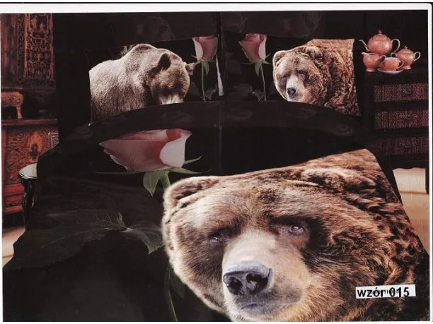 Komplet pościeli satynowej 160x200 Rosso 3D wzór 015