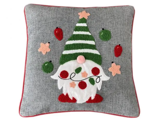 Poszewka dekoracyjna szara 40x40 skrzat int 1169 - 1 szt Boże Narodzenie