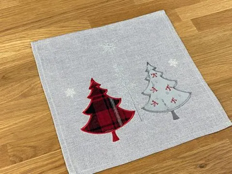 Serwetka Świąteczna Szara w Choinki 30x30 cm na Boże Narodzenie