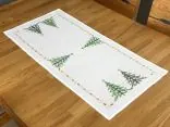 Bieżnik świąteczny na ławę komodę Choinka Biały 40x85 cm
