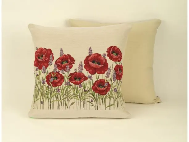 Poszewka dekoracyjna gobelinowa czerwone maki nr 131 SlodkieSny 45x45 cm gobelin