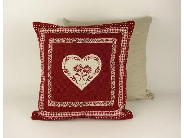 Poszewka dekoracyjna gobelinowa serce czerwone nr 33 SlodkieSny 45x45 cm gobelin