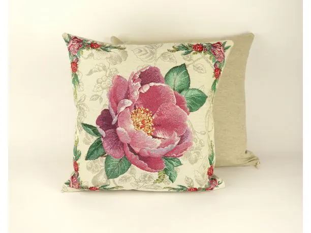 Poszewka dekoracyjna gobelinowa różowy kwiat nr 09 SlodkieSny 45x45 cm gobelin