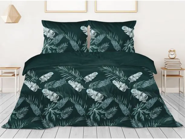 Pościel satynowa 160x200 + 2/70x80 Misty Jungle C.D. Greno Gold Line