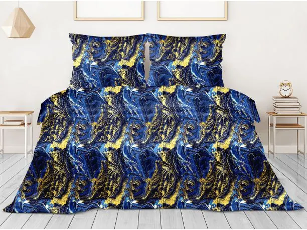 Pościel satynowa 220x200 +2/70x80 Galaxy Greno Gold Line