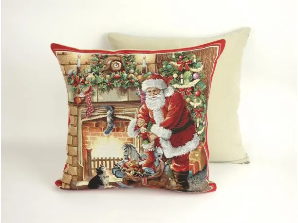 Poszewka świąteczna gobelinowa nr. 273 mikołaj worek prezentów SlodkieSny 45x45 cm gobelin