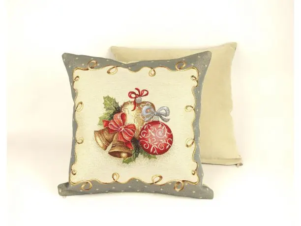 Poszewka świąteczna gobelinowa nr. 267 dzwoneczki, bańki SlodkieSny 45x45 cm gobelin