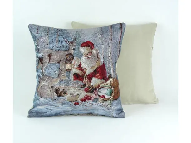 Poszewka świąteczna gobelinowa nr. 220 mikołaj w lesie SlodkieSny 45x45 cm gobelin