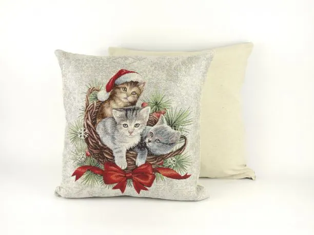 Poszewka świąteczna gobelinowa nr. 259 kotki SlodkieSny 45x45 cm gobelin