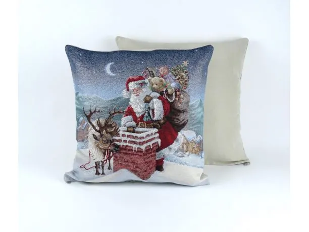 Poszewka świąteczna gobelinowa nr. 217 mikołaj z prezentami SlodkieSny 45x45 cm gobelin