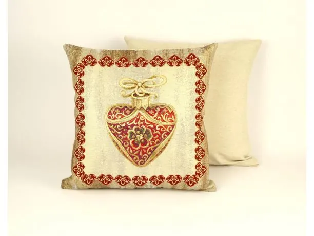 Poszewka świąteczna gobelinowa nr. 280 bombka serce SlodkieSny 45x45 cm gobelin