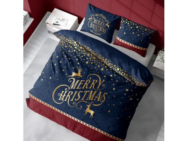 Pościel z bawełny 160x200 - 4264 A merry christmas Holland Christmas holenderska świateczna
