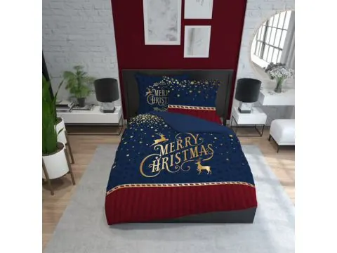 Pościel z bawełny 220x200 - 4264 A merry christmas Holland holenderska świąteczna