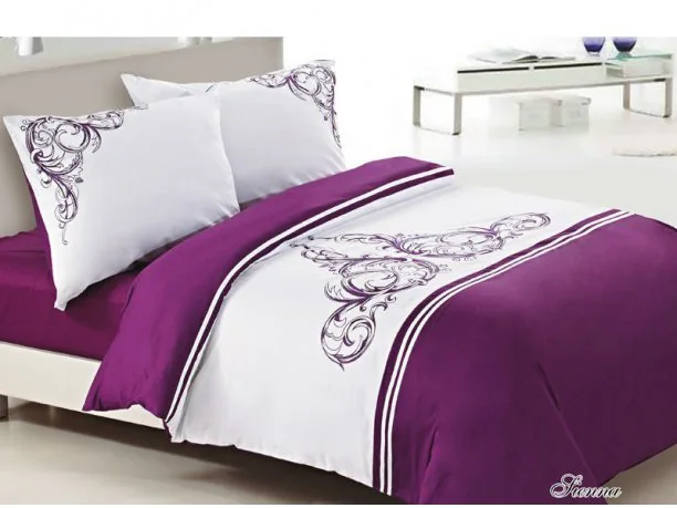 Pościel satynowa haftowana Sienna 160x200 Greno