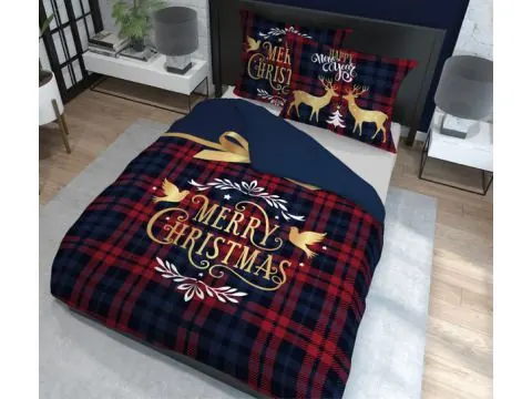 Pościel bawełniana 220x200 - 4266 A merry christmas Holland holenderska świąteczna