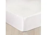Prześcieradło satynowe z gumką 160x200 białe 603